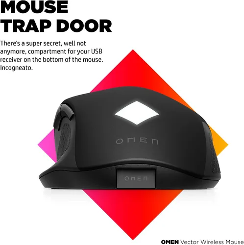 Vista 6 de Ratón inalámbrico Vector OMEN Mouse para juegos con tecnología inalámbrica Warp y carga USB-C ultra rápida Mouse con sensor de grado de deportes