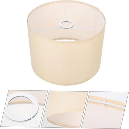 Vista 2 de Uonlytech Elegante pantalla de lino beige de repuesto para lámpara de pie de lino, pantalla de escritorio, fácil de instalar, clips extraíbles