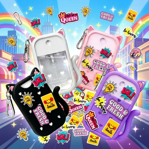 Vista 5 de Funda de silicona para gatos Touchland desinfectante de manos, 1 onza líquida/1.0 fl oz, adorable accesorio en aerosol desinfectante de manos