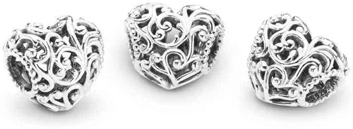 Vista 2 de PANDORA Joyería de plata esterlina con forma de corazón real, Metal