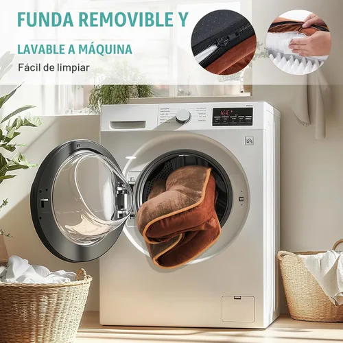 Vista 7 de DUMOS Cama ortopédica para perros de 35 x 25 pulgadas para uso en interiores, sofá cama XL Marrón