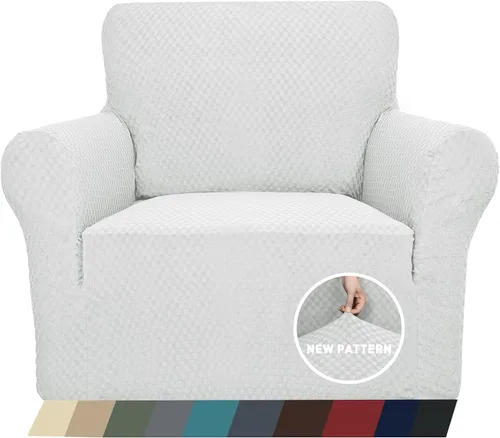 Vista 80 de ZNSAYOTX 1 Funda de silla Jacquard para sala de estar, funda de silla de alta elasticidad con brazos, antideslizante, apta para mascotas, funda