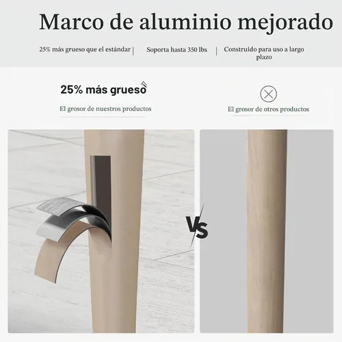 Vista 5 de PURPLE LEAF Juego de muebles para patio de 7 piezas, juego de mesa y sillas de mimbre para exteriores, marco rectangular de aluminio para jardín