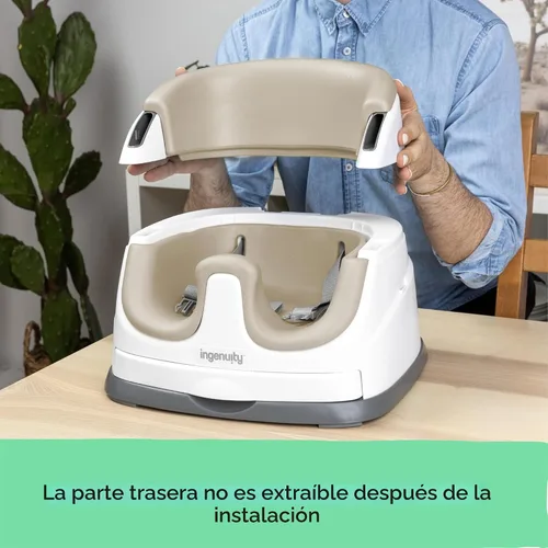Vista 5 de Ingenuity Asiento base para bebé 2-en-1 con bandeja auto-guardable para alimentación y piso - Cashmere