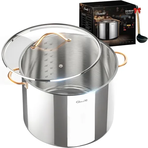 Vista 10 de Ciwete - Sartén de 2 cuartos con tapa, cacerola de acero inoxidable de tres capas de 2 cuartos con tapa de acero inoxidable, 2 líneas de medición