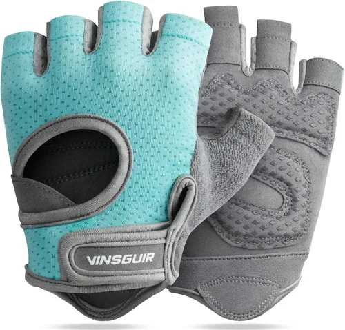 Vista 9 de VINSGUIR Guantes de entrenamiento para mujeres y hombres, guantes de levantamiento de pesas transpirables para ejercicio de gimnasio, fitness