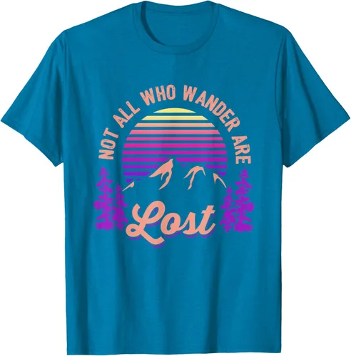 Vista 60 de Not All Who Wander Are Lost Vintage Mountains - Camiseta de senderismo, Negro, S