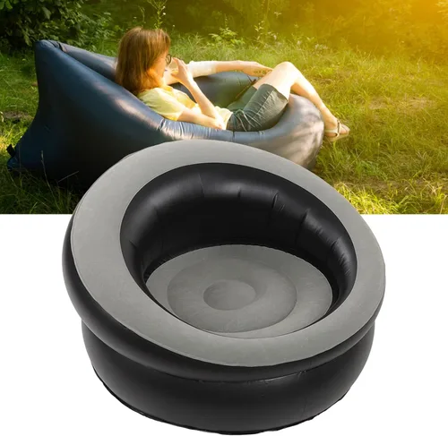 Vista 4 de Diydeg Sofá inflable, sofá de aire ergonómico portátil con flocado, silla inflable simple, sofá inflable de inflado rápido, sofá perezoso para sala