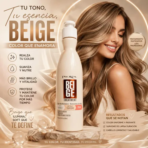 Vista 4 de Prokpil - Tratamiento de mantenimiento del color beige para el cabello Mascarilla revitalizadora del color para cabello teñido Ayuda a mantener