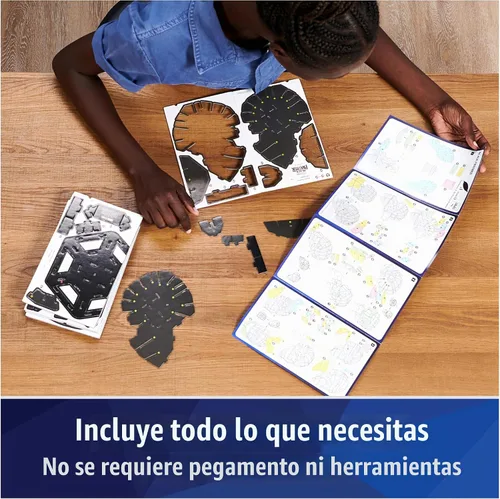 Vista 3 de 4D Build, Marvel Black Panther Kit de modelo de rompecabezas 3D con soporte, coleccionables de Marvel y decoración de escritorio, rompecabezas