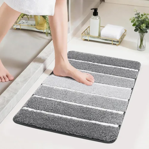Vista 38 de COSY HOMEER Alfombras de baño de 24 x 17 pulgadas, ultra suaves y absorbentes, con respaldo de TPR antideslizante, lavable a máquina, alfombra Beige