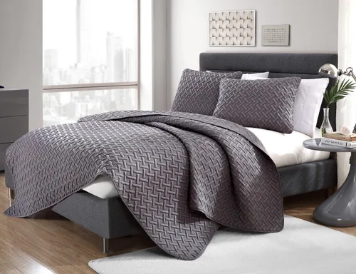 Vista 11 de VCNY Home - Juego de edredón para cama individual de 2 piezas, alternativa a edredón tamaño individual, colcha de tejido de cesta con funda