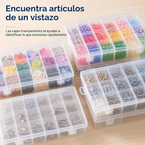 Vista 5 de APACALI Caja Organizadora de Plástico con Divisores (18 Rejillas - 6 Piezas)