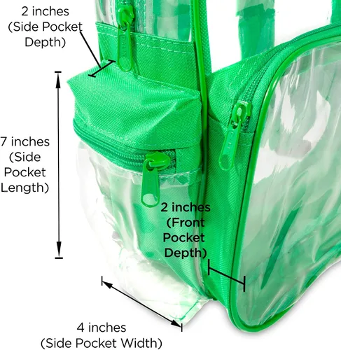 Vista 60 de DALIX Bolsas de mochila transparentes de plástico liso dorado