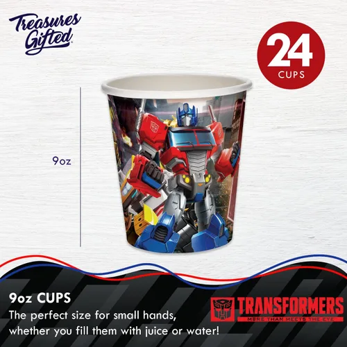 Vista 2 de Treasures Gifted Transformers Cups 24ct – 9oz Transformers Party Cups Autobots – Transformers Party Supplies – Transformers – Suministros