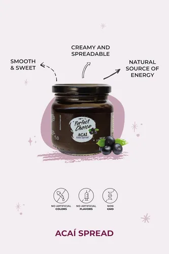 Vista 3 de Perfect Choice Açaí Fruit Spread – Untable listo para comer para cuencos de batidos, tostadas, yogur y más – 7.76 onzas