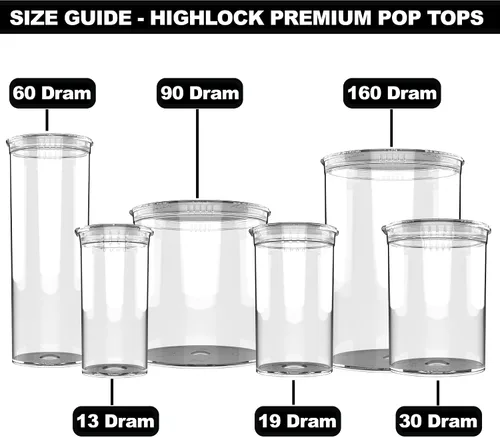 Vista 7 de 90 Dram CR envases de plástico Pop Top Contenedores – Resistente a los niños Vial Botellas – 60 unidades (transparente)