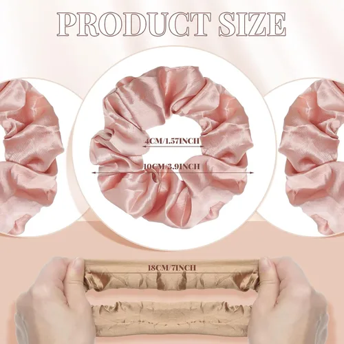 Vista 2 de 24 coleteros de satén para mujer, suaves que la seda para coleteros de cabello, lazos y bandas de moda para todo tipo de cabello, accesorios