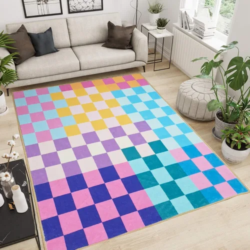 Vista 26 de Alfombra a cuadros de 2 x 3 pies, alfombra negra y blanca moderna para entrada interior, alfombra pequeña lavable a cuadros para baño, alfombra