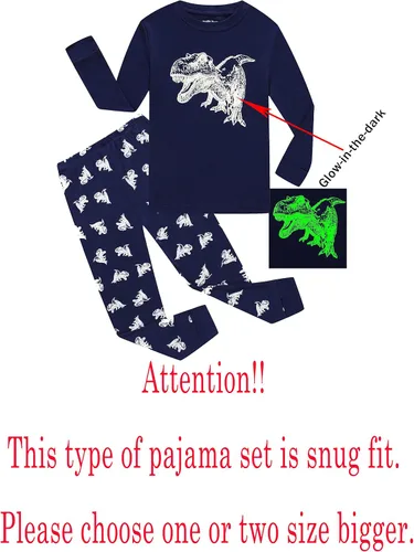 Vista 2 de Family Feeling Pijama de 2 piezas para niños y niños pequeños, ropa de dormir 100% algodón