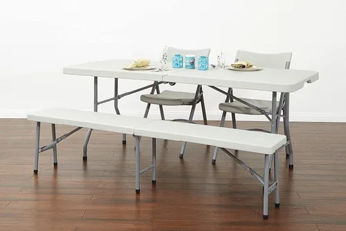 Vista 9 de Mesa cuadrada de resina multiuso Office Star Work Smart 36 x 36 x 29 pulgadas, MetalPlástico/Resina, Blanco