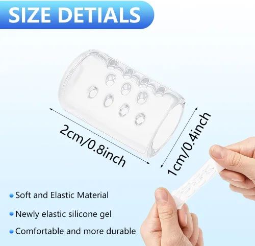Vista 2 de Protector de Dedos del Pie de Silicona Antifricción, Protectores de Dedos del Pie de Gel Transpirables Cubiertas para Dedos del Pie, Protectores