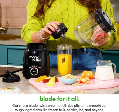 Vista 8 de Magic Bullet - Licuadora Combo, Jarra de 48 oz, Taza de Mezcla, Dial de Velocidad Simple – MBF50200AK