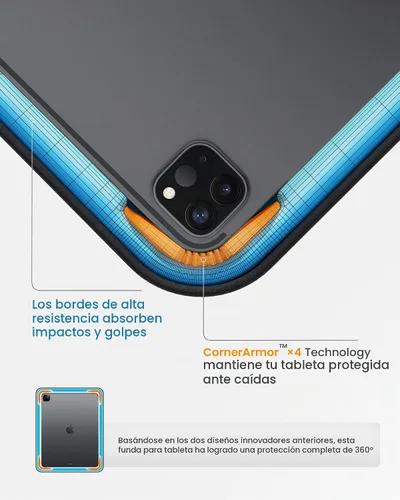 Vista 3 de tomtoc DefenderACE - Funda para iPad de 11 pulgadas Funda de transporte resistente a derrames y agua para iPad Air M4/M3 de 11 pulgadas 2026, iPad
