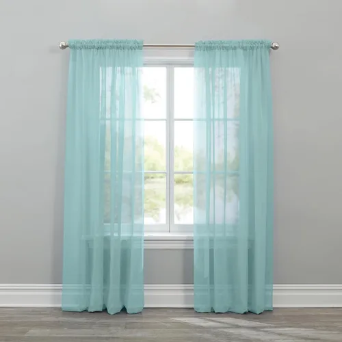 Vista 15 de BrylaneHome BH Studio - Paneles de gasa transparente con bolsillo para barra, juego de 2 a 120 pulgadas de ancho y 63 pulgadas de largo, hojas