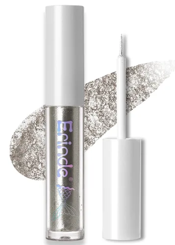Vista 14 de Erinde Maquillaje delineador de ojos con purpurina líquida, delineador de ojos metálico brillante, resistente al agua, brillo debajo de la sombra