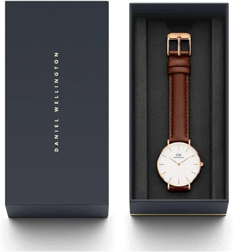 Vista 6 de Daniel Wellington Reloj Petite de cuero oro rosa