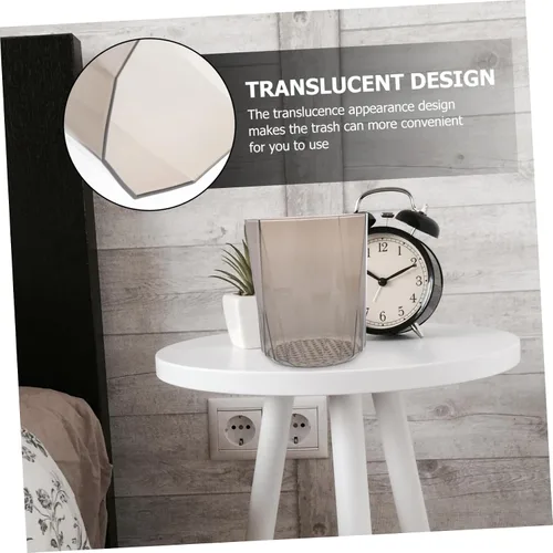 Vista 7 de CHILDWEET Cubo de basura transparente de escritorio, papelera para el hogar, mini cubo de basura para almacenamiento de residuos, mini bote