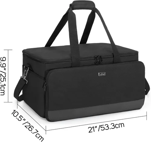 Vista 6 de LoDrid - Bolsa grande para archivos de cables con parte inferior acolchada para equipos de música, color negro