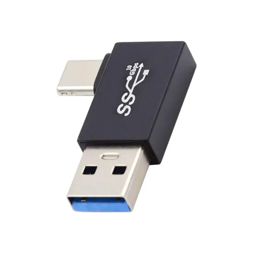 Vista 9 de chenyang Conector USB 3.0/3.1 USB C a USB 3.0 Datos 10Gbps Adaptador de carga 90 grados en ángulo abajo