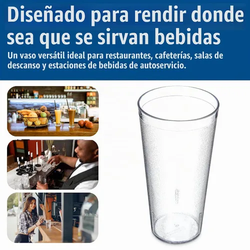 Vista 9 de Carlisle FoodService Products - Vaso de plástico Stackable™ de 24 onzas, transparente (paquete de 72)