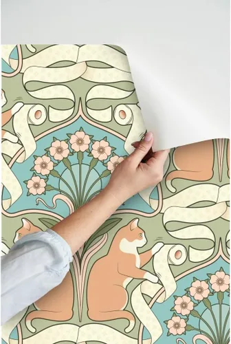 Vista 3 de Spoonflower Papel tapiz de arte caprichoso para despegar y pegar