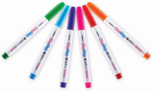 Vista 4 de ZEBRA PEN cepillo, punta, colores surtidos, 6 unidades ZEBRA FUNWARI PEN ST 6/PKG, paquete de 6