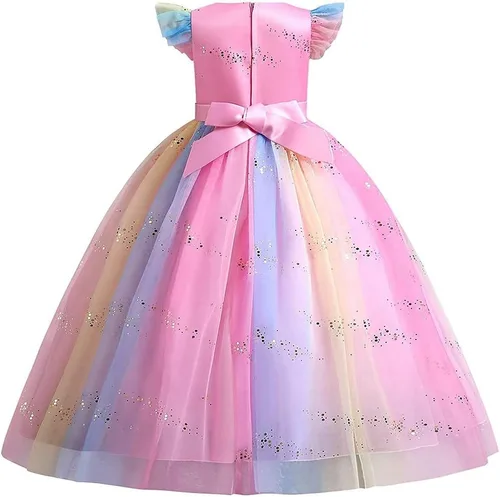 Vista 82 de Disfraz de unicornio para niñas, vestido largo de tul con diadema, fiesta de cumpleaños, carnaval, cosplay