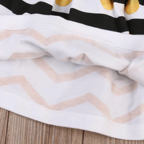 Vista 9 de Conjunto de vestido para niña con faldas a rayas y lazo