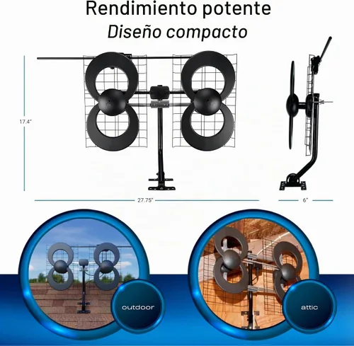 Vista 9 de Antennas Direct ClearStream 4V Antena de TV para Interiores y Exteriores, UHF VHF, Multidireccional, Rango de 70+ Millas, 4K 8K UHD, NEXTGEN TV