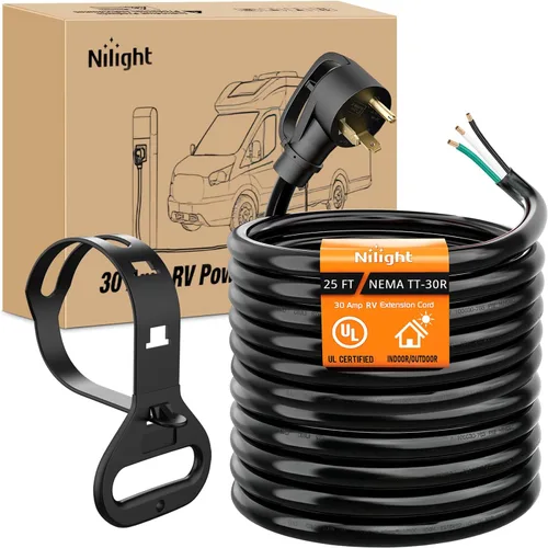 Vista 25 de Nilight Cable de Extensión para Secadora EV de 15 Pies 3 Clavijas 30 Amperios NEMA 10-30P 10-30R Cable de Extensiones Antiguas Servicio Pesado
