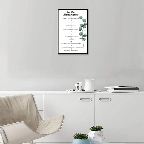 Vista 4 de Los 10 Mandamientos En Español Para Pared Versículo de la Biblia Arte de Pared Escritura Bíblica 10 Mandamientos Lienzo Pintura Religiosa Sala