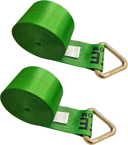 Vista 20 de Mega Cargo Control 1 paquete de correas de cabrestante de anillo en D de 3 pulgadas x 30 pies, amarres negros resistentes para control de carga