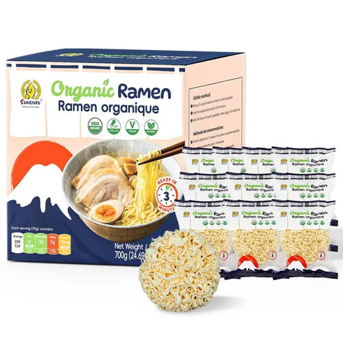 Vista 7 de SUNGIVEN Fideos ramen orgánicos, remolacha, saludable, bajo en sodio, listos en 3 minutos, sin fritos instantáneos, sin aditivos ni conservantes