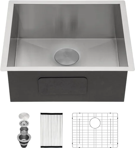 Vista 49 de Kichae Fregadero de Barra Bajo Montaje - Fregadero de Barra de Preparación de 12 x 15 Pulgadas de Acero Inoxidable Calibre 16 Fregadero de Cocina