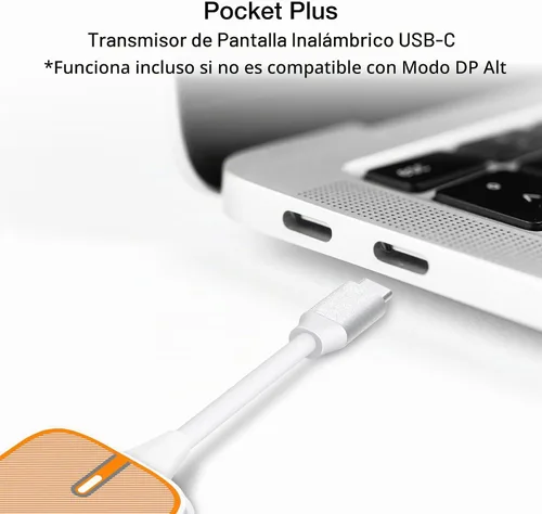 Vista 6 de EZCast Pocket Plus - Receptor y transmisor de pantalla inalámbrico Compatible con USB-C Soporte Miracast y AirPlay Funciona sin modo Alt DP