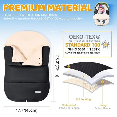 Vista 5 de Orzbow Funda de Asiento de Automóvil de Invierno para Bebé Manta de Asiento de Automóvil Infantil Funda Impermeable para Asiento de Automóvil