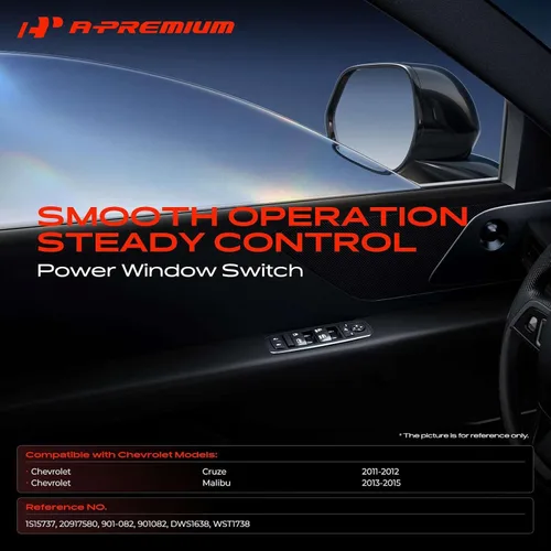 Vista 2 de A-Premium Interruptor de elevalunas eléctrico delantero izquierdo del lado del conductor, ninguna función automática