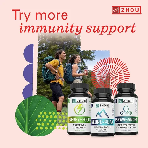 Vista 6 de Zhou Gomitas de vitamina C + - Gomitas de vitamina C para adultos y niños, 270 mg por gomita con bioflavinoides y acerola para apoyo inmunológico