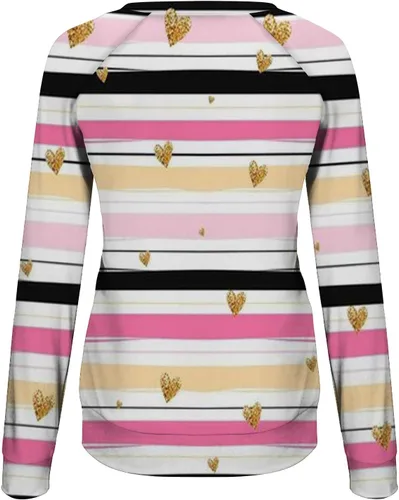 Vista 33 de Sudadera de manga larga con estampado de leopardo y corazón para mujer, para el día de San Valentín, sin botones, para niñas, regalos